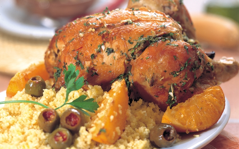 طاجن الدجاج  مع الزيتون الأخضر