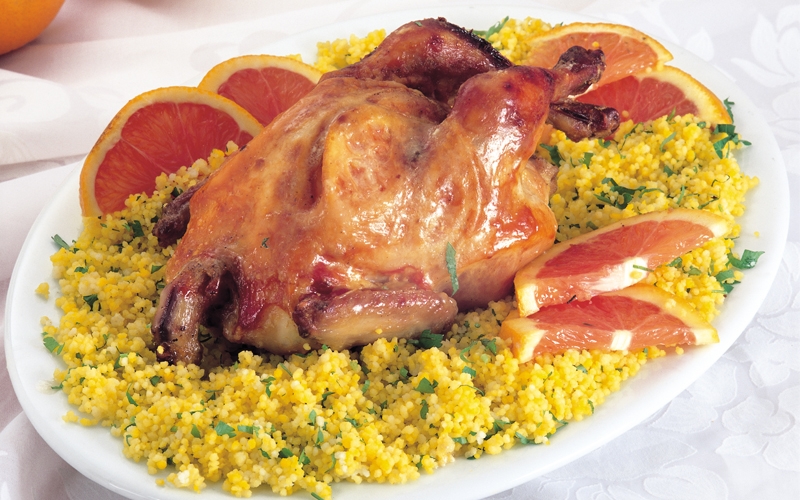 الدجاج مع صلصة البرتقال