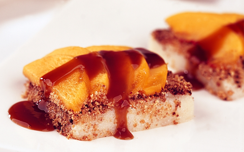 شرائح الدراق مع البسكويت