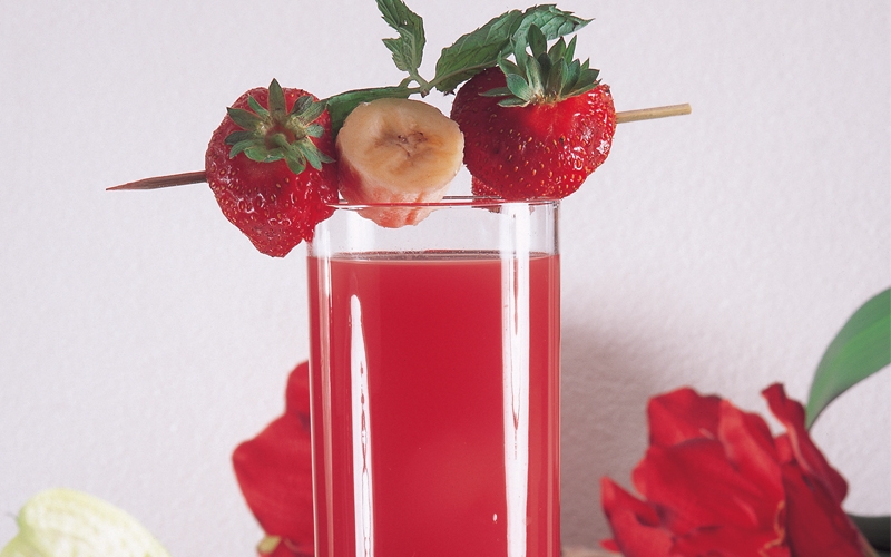 كوكتيل الحليب مع الفراولة