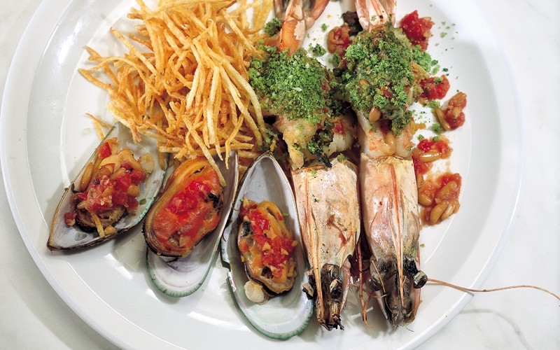 غراتان القريدس وبلح البحر