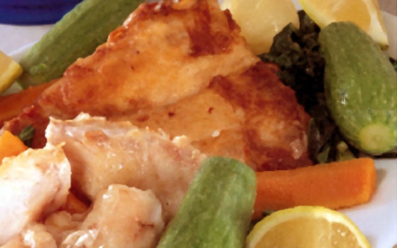 السمك بالخضار المنوعة