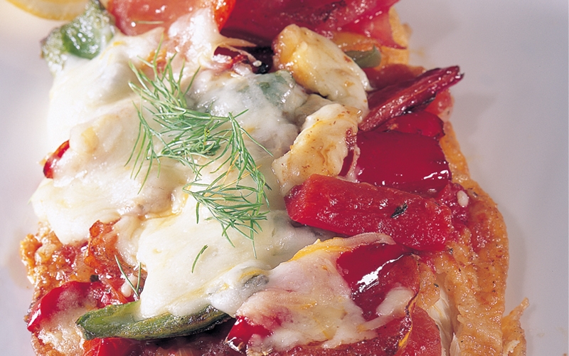 شرائح السمك الأبيض مع الخضار