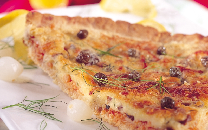 تورتة الفطر والسلمون