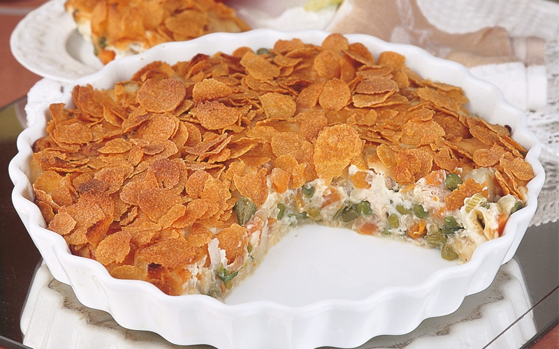 غراتان الخضار مع رقاقات الذرة