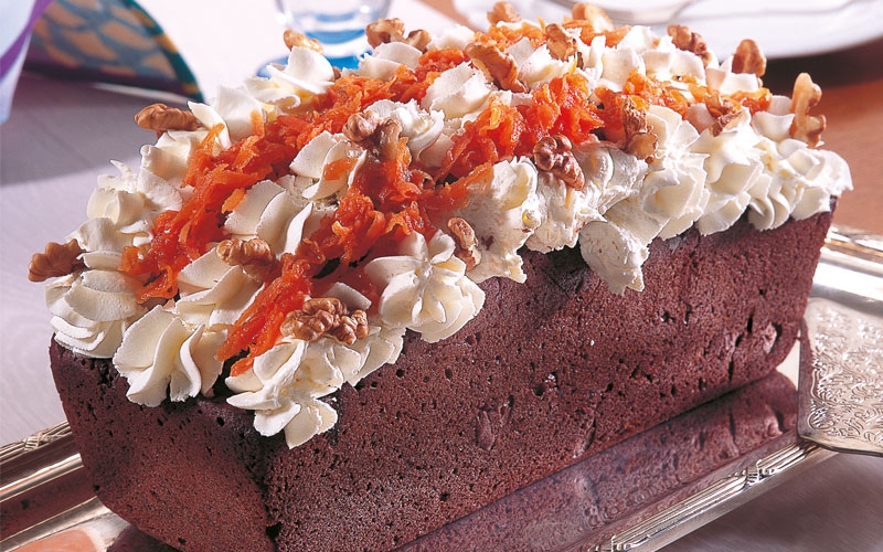 قالب حلوى بالشوكولا والجزر 