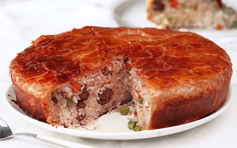 قالب الأرز بالعجين (برده بلاو)