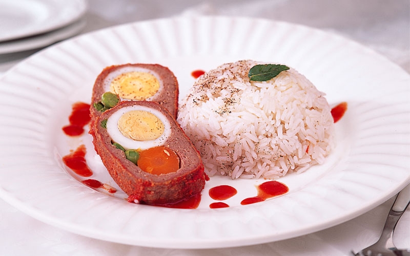 لفافة اللحم بالخضار والبيض