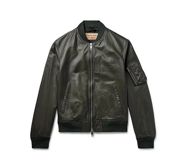 Burberry Leather Bomber Jacket