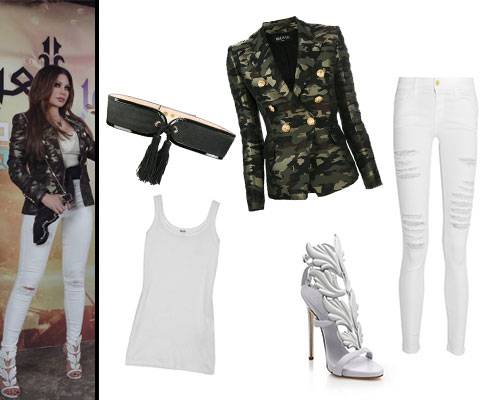 إحصلي على إطلالة هيفاء وهبي العسكرية الأنيقة