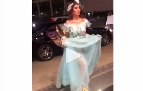 بالفيديو - مريم حسين تثير الغضب بفستان شفاف واستعراض امام الكاميرا