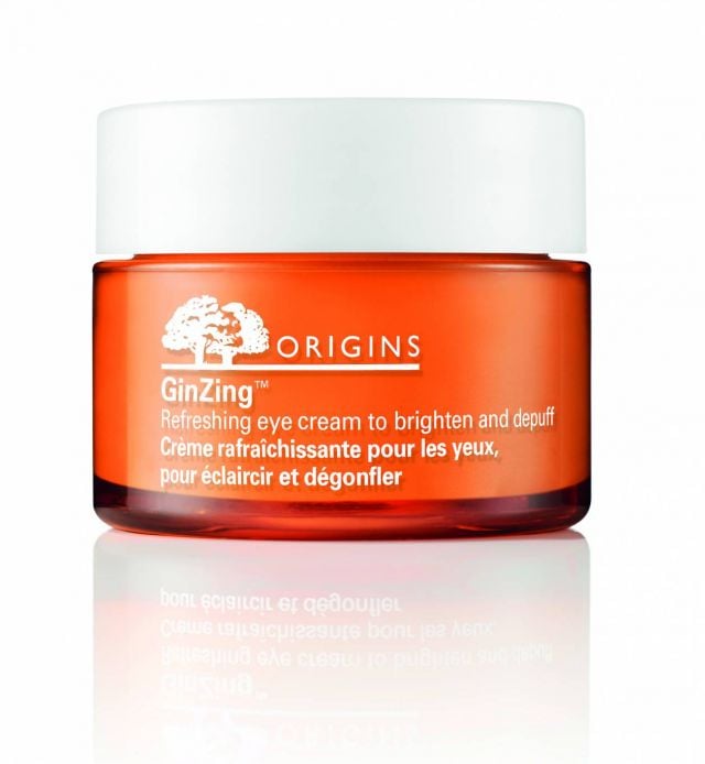 Origins GinZing Refreshing Eye Cream to Brighten & Depuff  كريم مرطب لمحيط العينين، غنيّ بمضادات الأكسدة وخلاصة الجنسينغ التي تزيل احتقان الجفون، تشرق البشرة وتقضي على الدوائر السوداء، وتنعش النظرة.