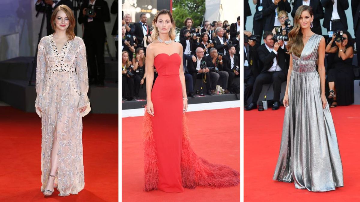 فساتين سهرة وموديلات فساتين من إطلالات نجمات مهرجان فينيسيا السينمائي
