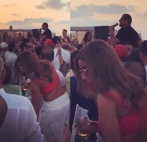 دينا الشربيني في حفل عمرو دياب