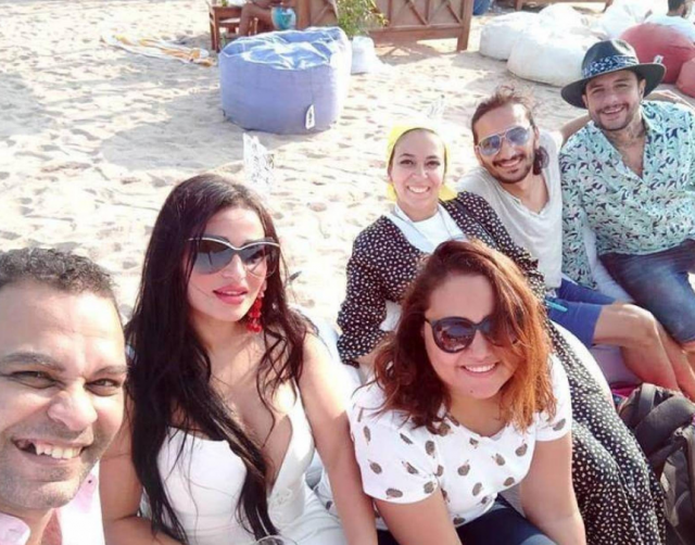 ندى كامل وأحمد الفيشاوي في زفافهما الثاني