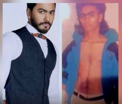بالفيديو - ردّ صادم من تامر حسني على الساخرين من صورته القديمة