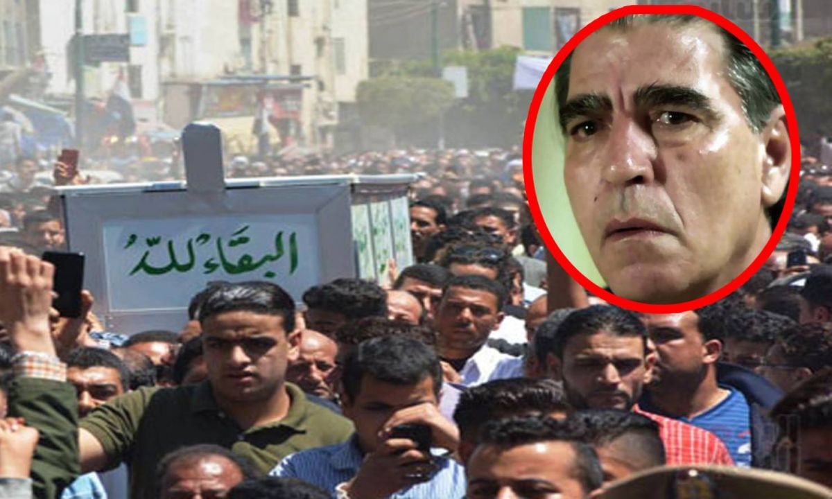 بالصور - في جنازة محمود الجندي: الأهالي يحاصرون أحمد السقا والشرطة تخرجه بصعوبة