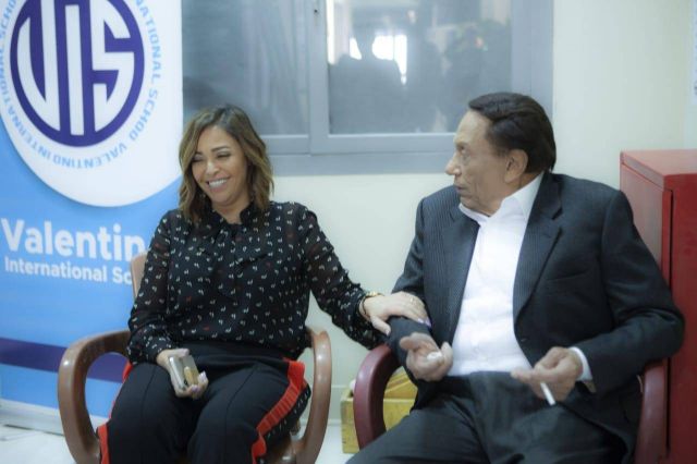 عادل إمام وداليا البحيري في كواليس التصوير