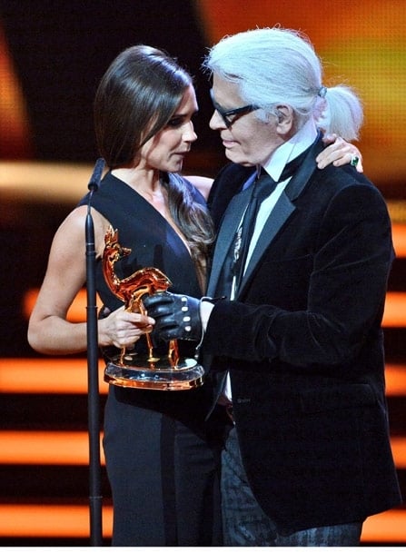 Victoria Beckham with Karl Lagerfeld