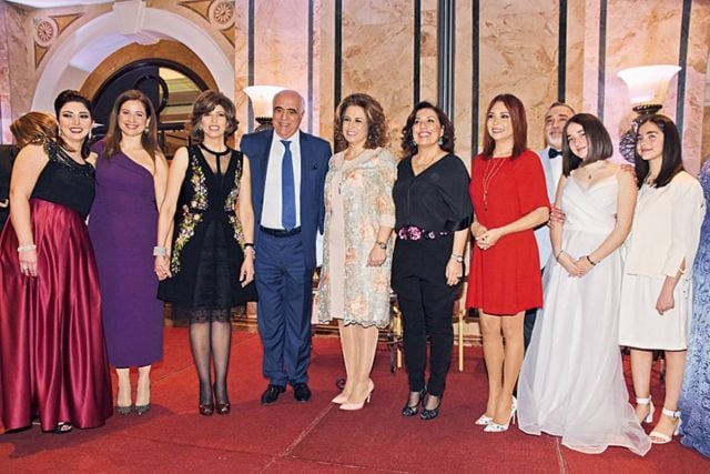 المكرّمات مع نقيب المحررين جوزيف القصيفي