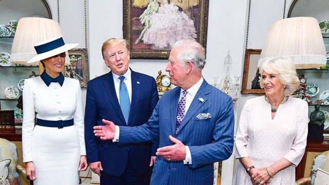 الثنائي الرئاسي ترامب مع الأمير تشارلز وزوجته كاميلا