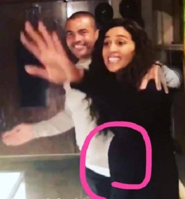 بطن دينا المنتفخ أثار ضجة