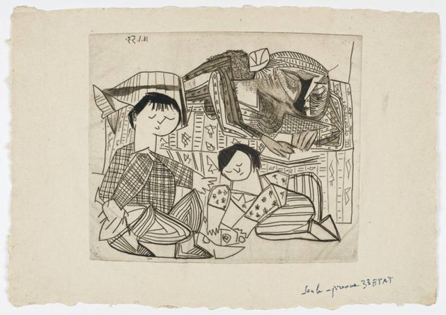Pablo Picasso Françoise, Claude, Paloma: la lecture et les jeux