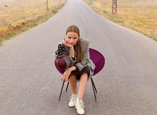 حقيبة Arlandes من قماش التويد  والجلد البني المعتق