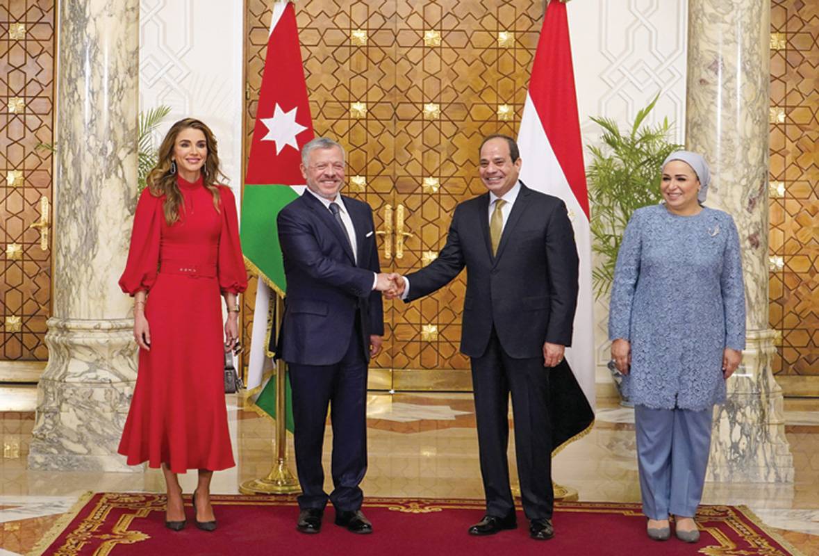 الملك عبدالله الثاني والملكة رانيا
في مصر