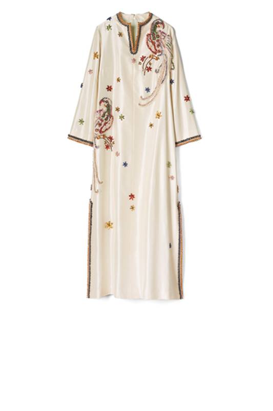 TORY BURCH EMBELLISHED BIRD CAFTAN