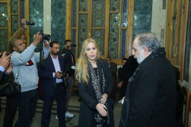 إيمان في أول ظهور لها بعد غياب في عزاء لينين الرملي