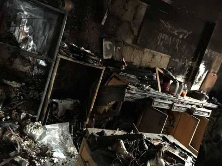 بالصور – حريق يلتهم شقة مذيعة بالتلفزيون المصري