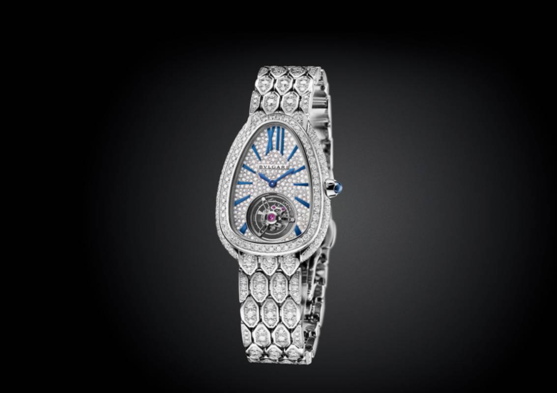 BVLGARI SERPENTI SEDUTTORI TOURBILLON ساعة نسائية بمنظومة التوربيون الأصغر حجماً