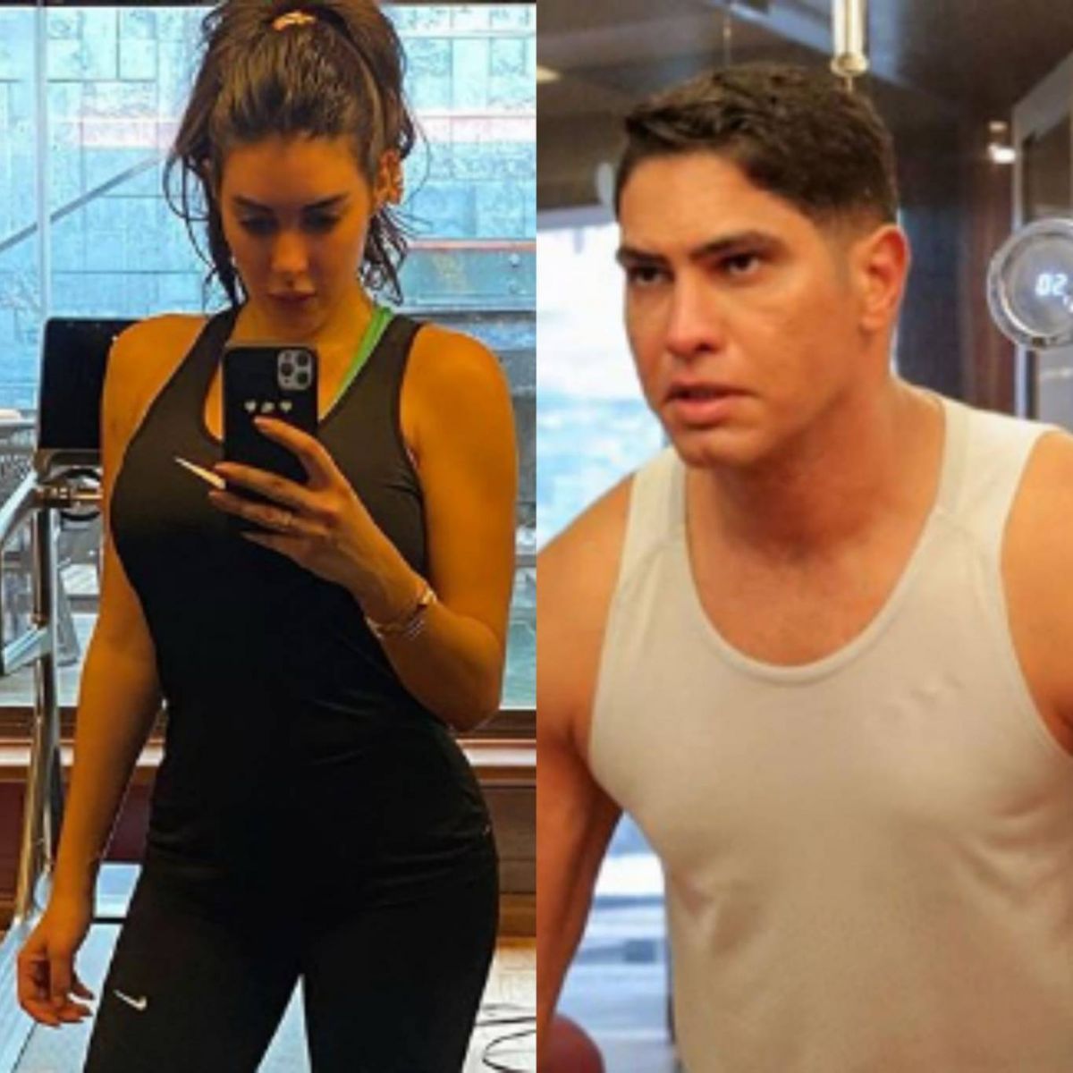 بالصور - ياسمين صبري وأحمد ابو هشيمة يمارسان الرياضة في الحجر المنزلي