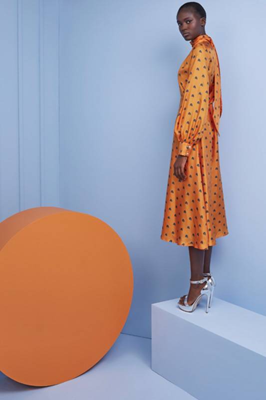 فستان من الحرير المطبع 