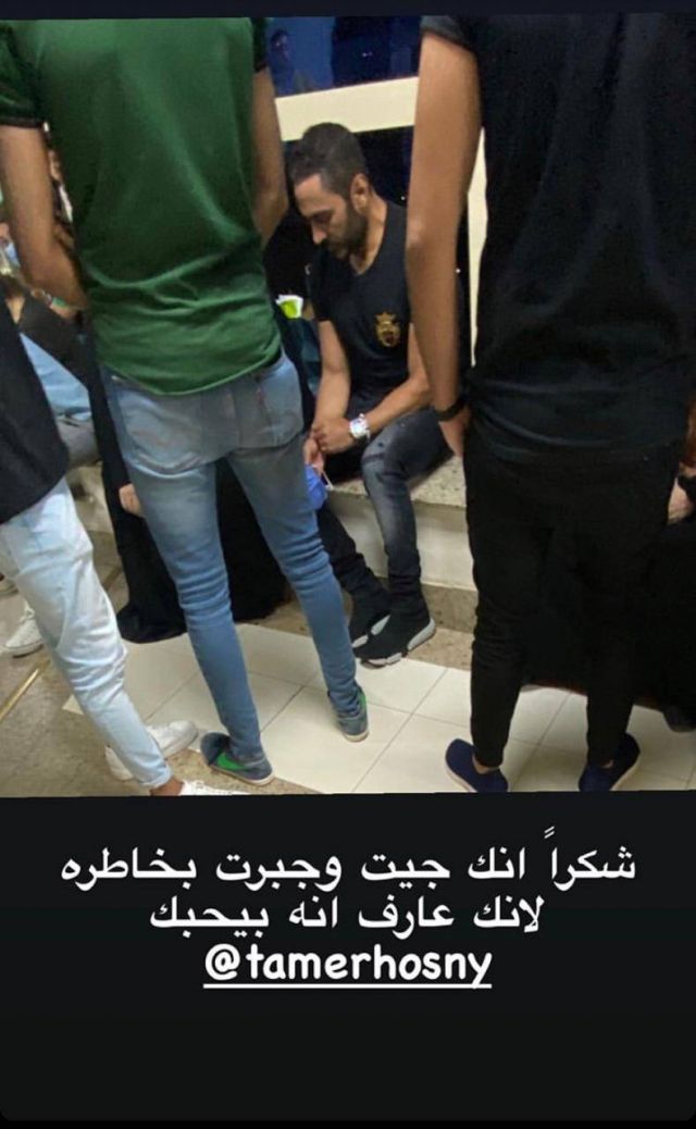 تامر حسني يزور مصطفى حفناوي