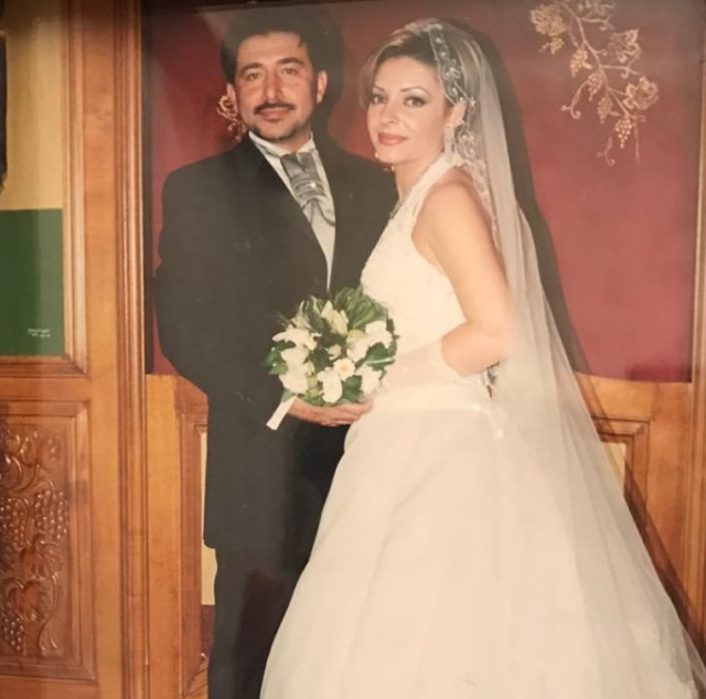زينة يازجي وعابد فهد في يوم زفافهما 