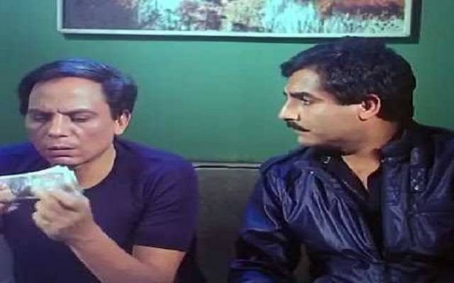 الراحل فكري أباظة مع عادل إمام 