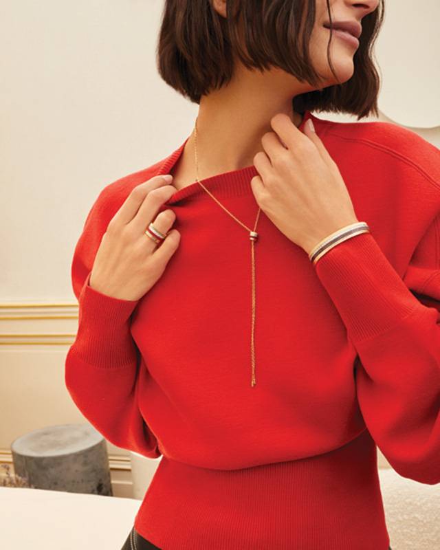 BOUCHEROM ‏ Quatre Red Tie-Necklace  أناقة قلادة ربطة العنق