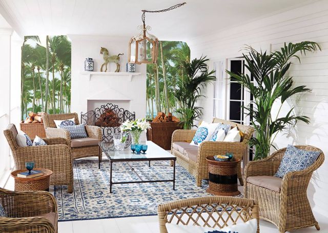 الروتان والخيزران والقصب... عناصر تميز أثاث الطراز الكولونيالي وأكسسواراته