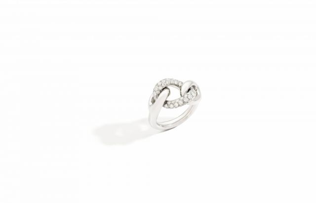 CATENE ring in white gold with white diamonds by Pomellato