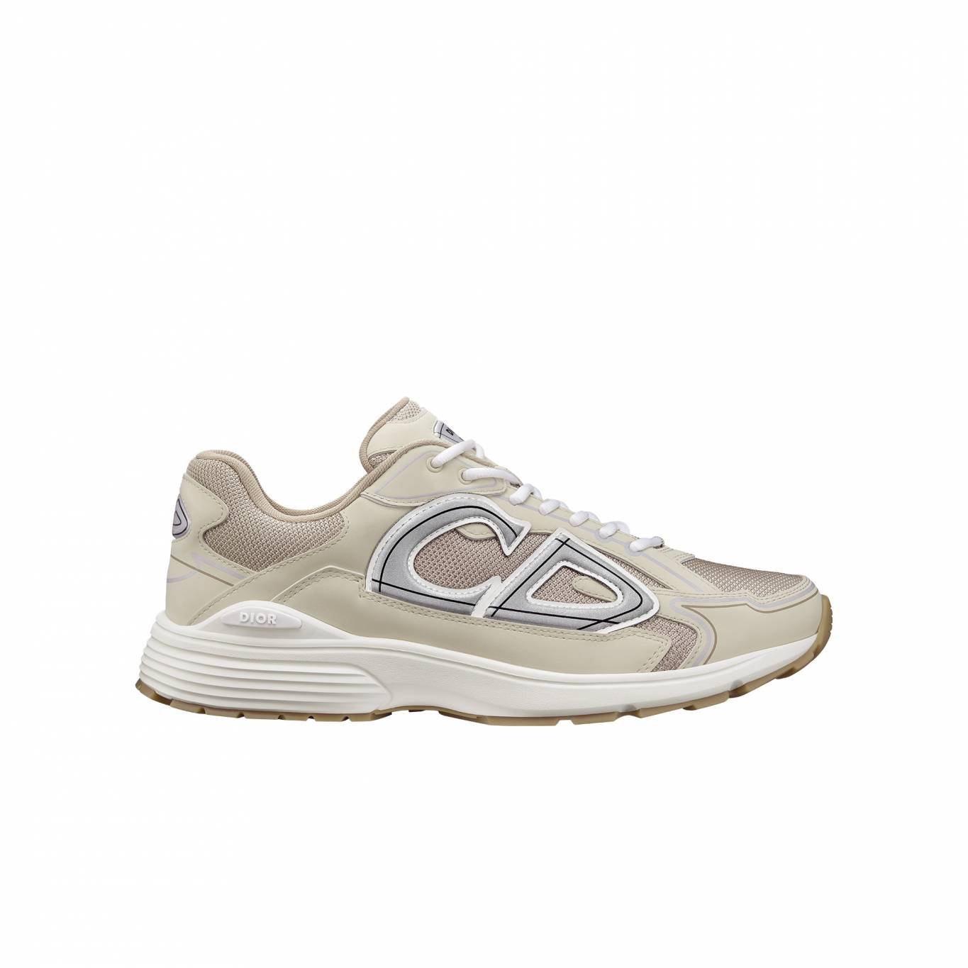 DIOR B30 SNEAKER IN BEIGE TECHNICAL FABRIC AND MESH WHITE RUBBER SOLE