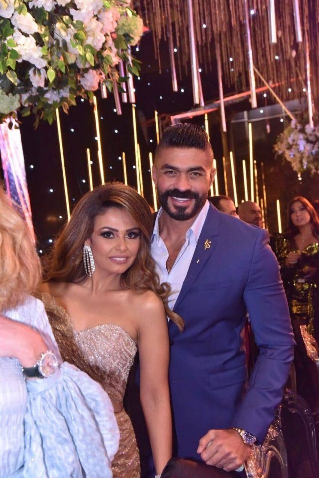 خالد سليم وزوجته في حفل زفاف نجلة ماجد المصري