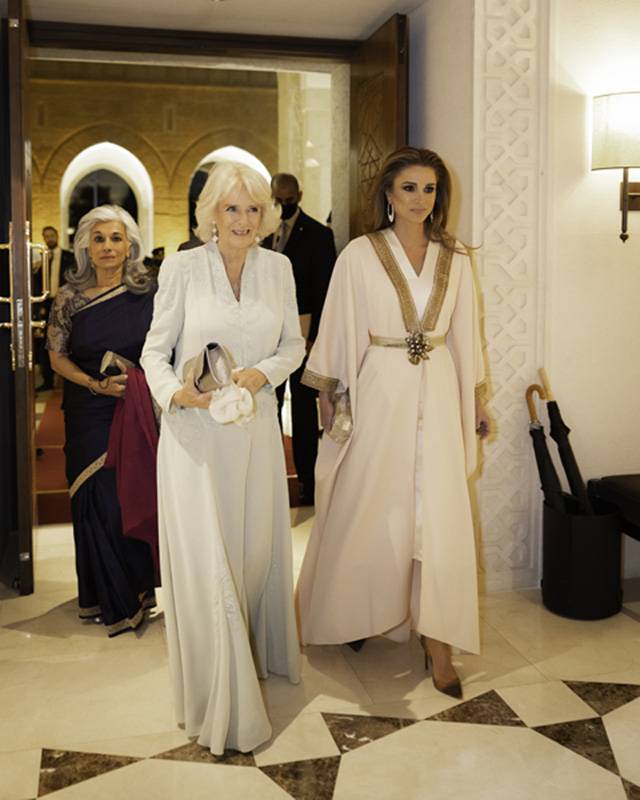 خلال مأدبة عشاء أقيمت على شرف صاحبي السمو الملكي الأمير تشارلز أمير ويلز وكاميلا دوقة كورنوال  ‎عمان، الأردن/ 16 تشرين الثاني 2021