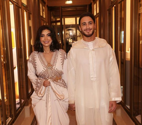 الظهور الأول لسعد لمجرد وعروسه غيثة العلاكي في حفل الزفاف