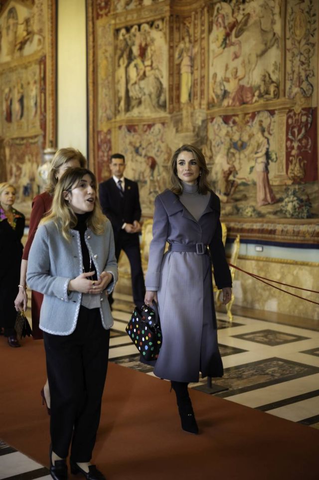 الملكة رانيا ضيفة سيدة إيطاليا الأولى