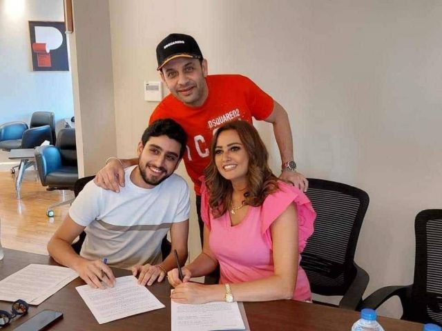 بشرى مع مصطفى قمر ونجله في أولاد حريم كريم