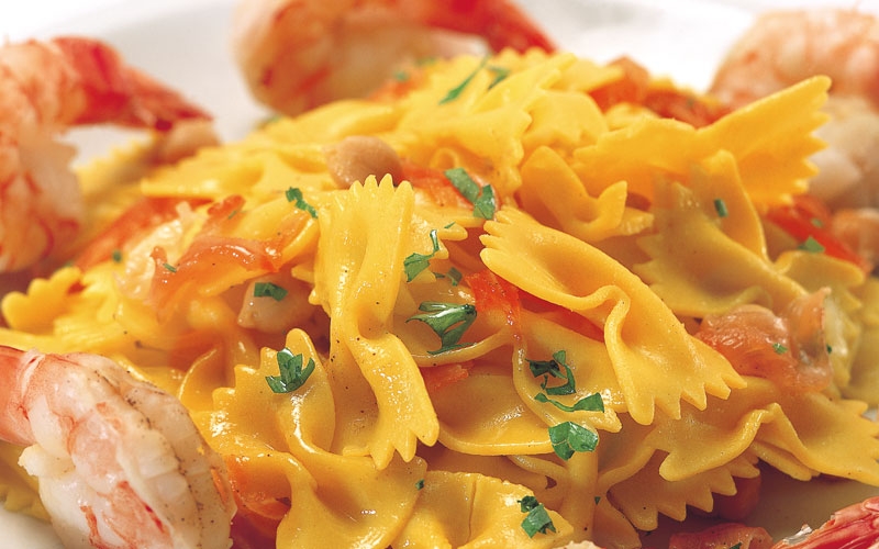 القريدس ومعكرونة الفرفيللي