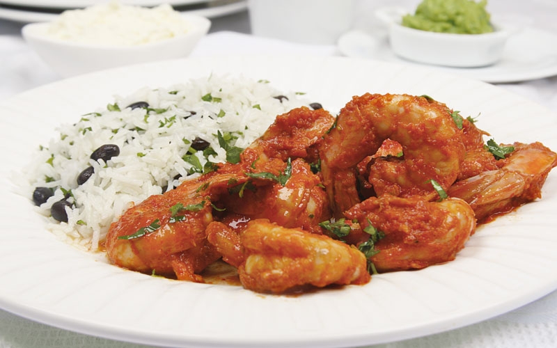 القريدس بصلصة أدوبو