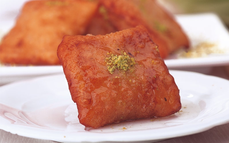 مربعات الرقاقات بالقشدة